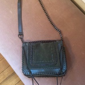 Zara olive green suede/leather crossbody EUC